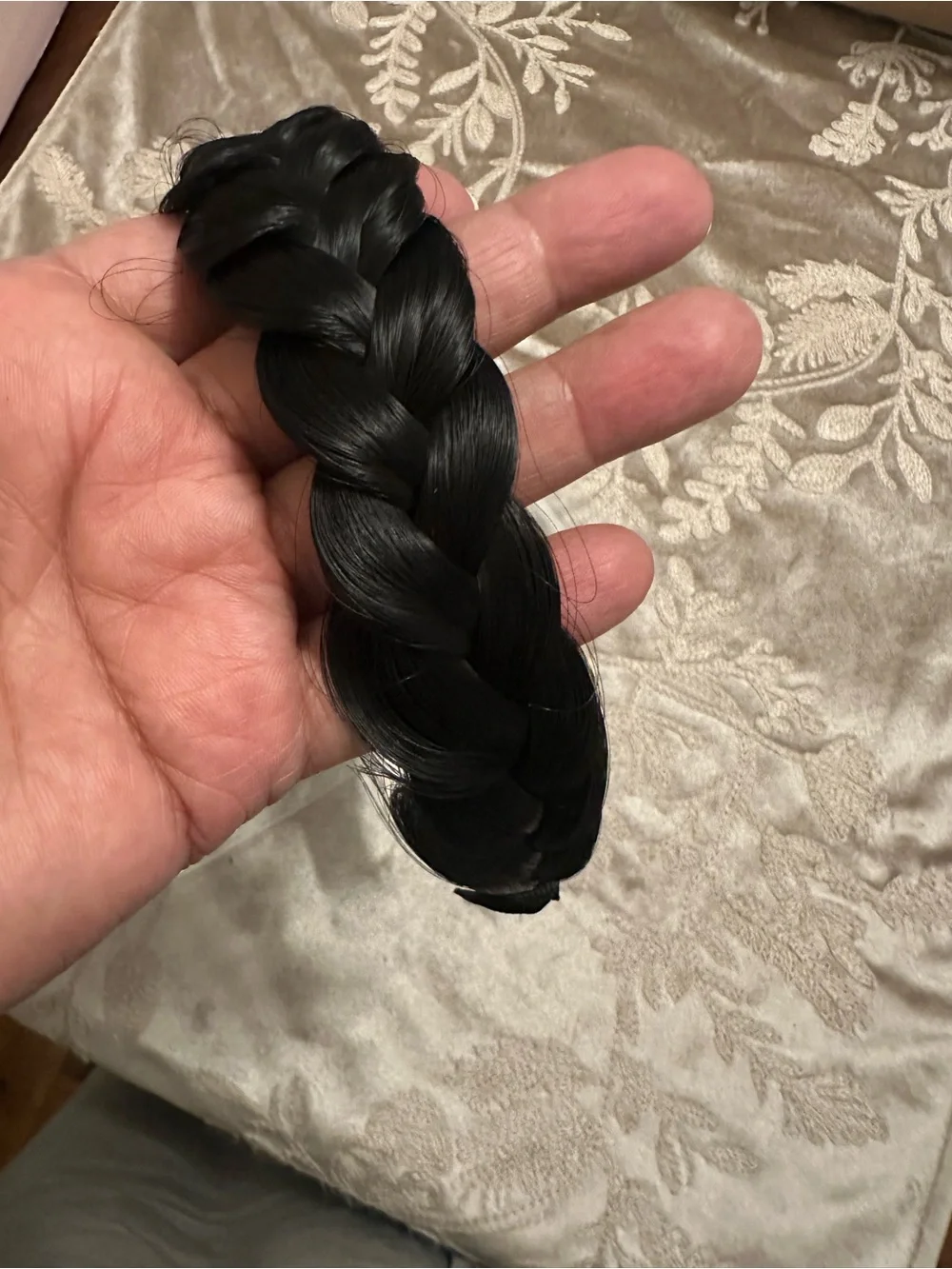 Black Braided Synthetic Hair Headband for Women
